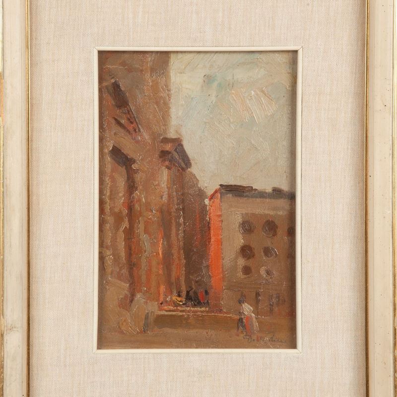 Dante Ricci - Scorcio di Roma con Figure