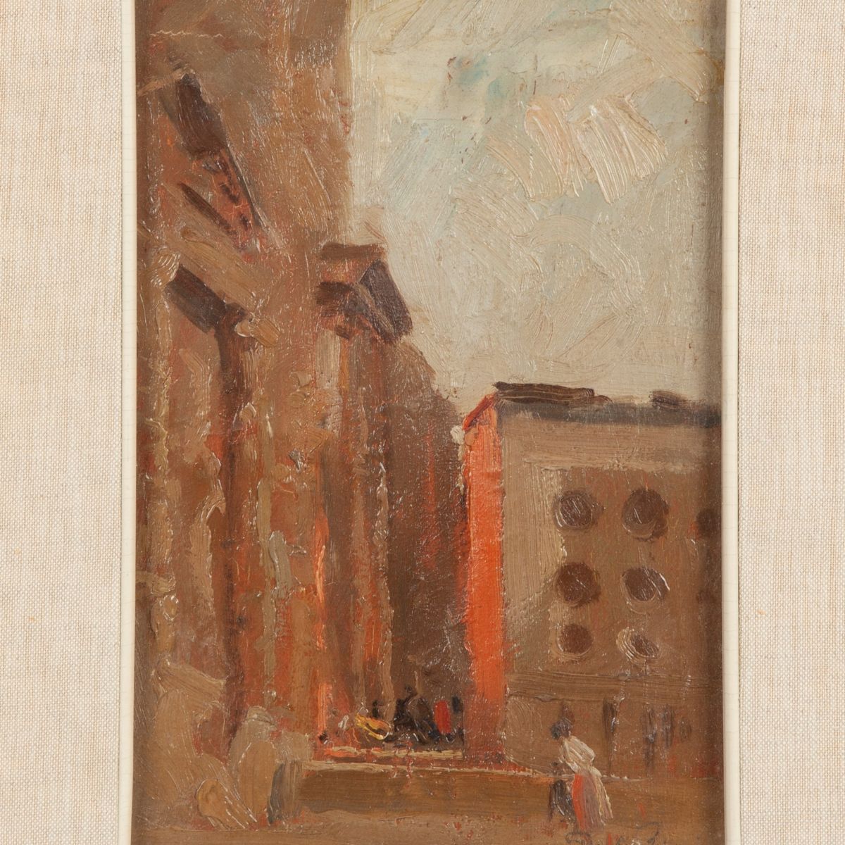 Dante Ricci - Scorcio di Roma con Figure