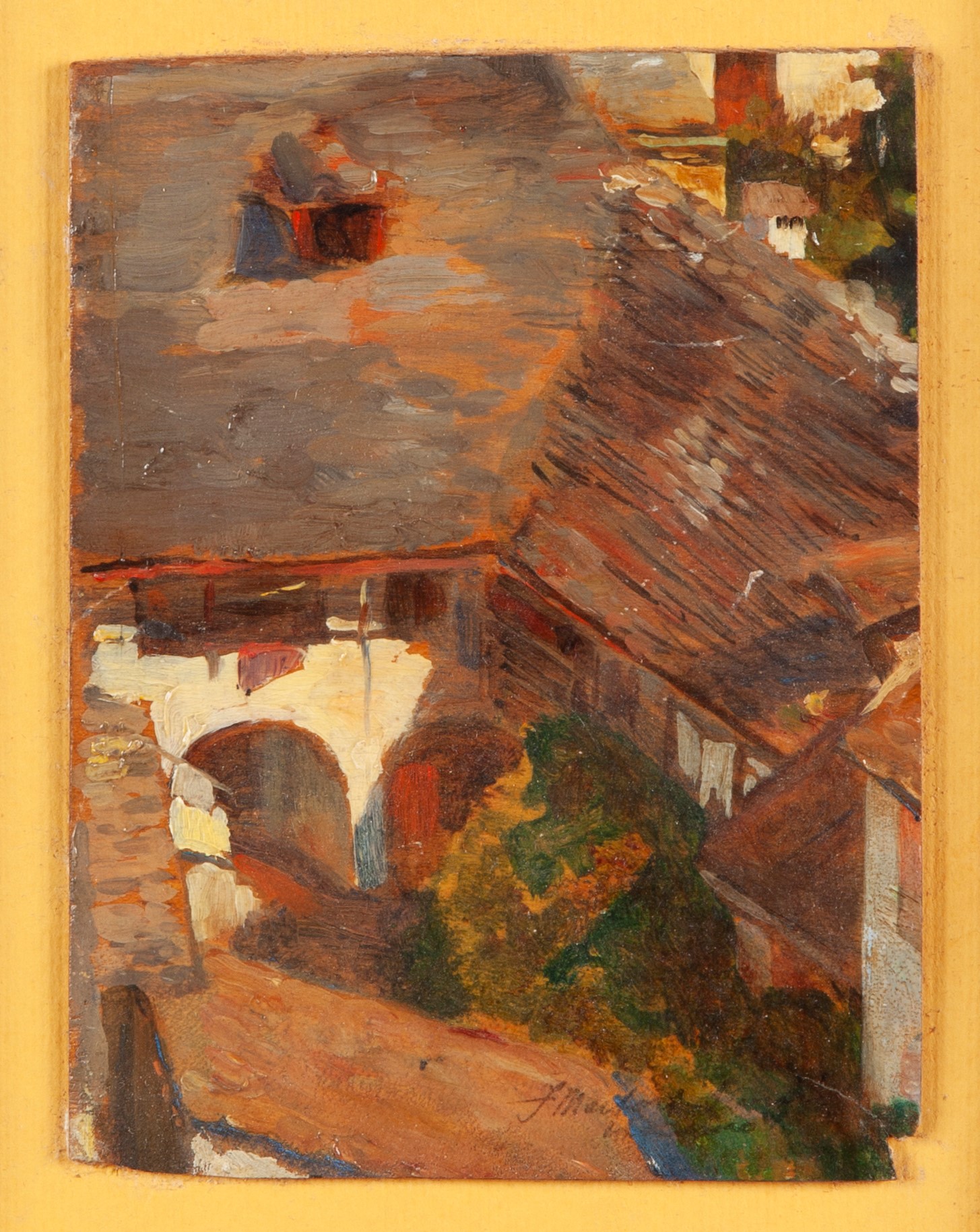 Filippo Marfori Savini - Cortile di una Casa Rustica a Locarno