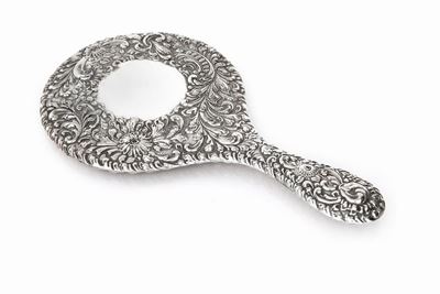 Specchio da Toletta in Argento, Birmingham 1904, Argentiere William Devenport