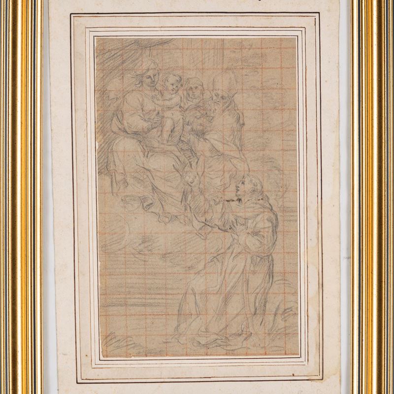 Scuola Lombarda del XVII Secolo - Studio per L'apparizione della Vergine a Sant'antonio