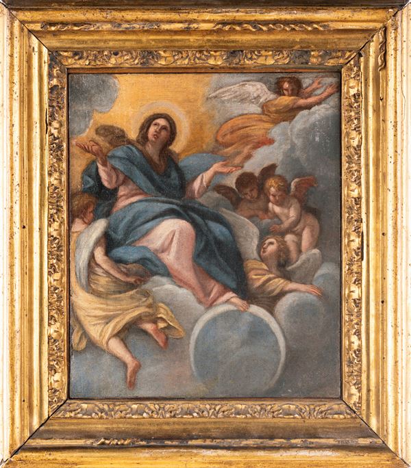 Pittore romano del XVIII secolo - Madonna con angeli