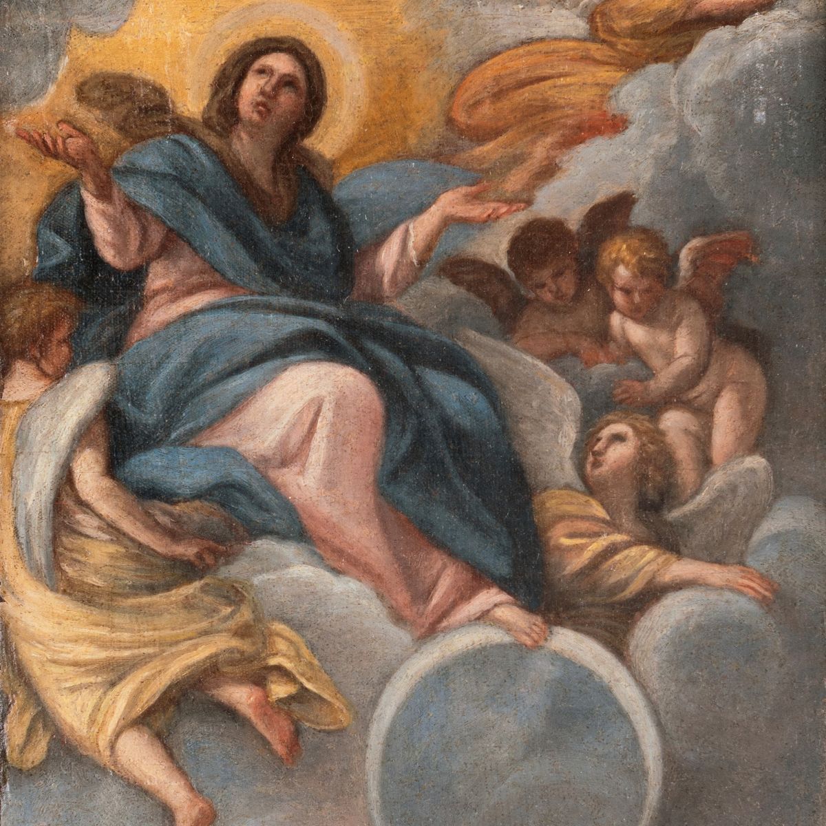 Pittore Romano del XVIII Secolo - Madonna con Angeli