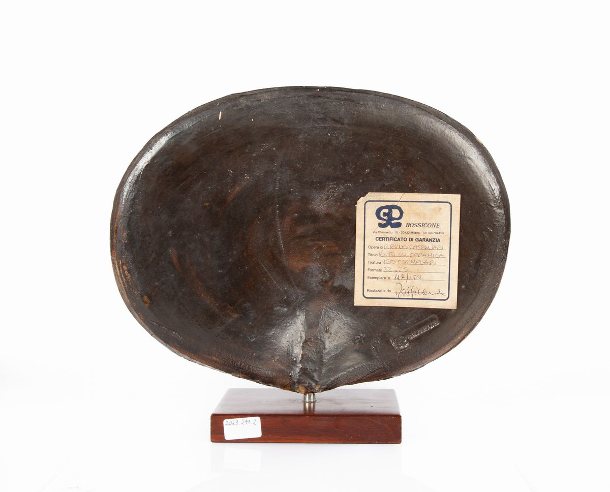 Bruno Cassinari - Mattonella in Ceramica "volto"