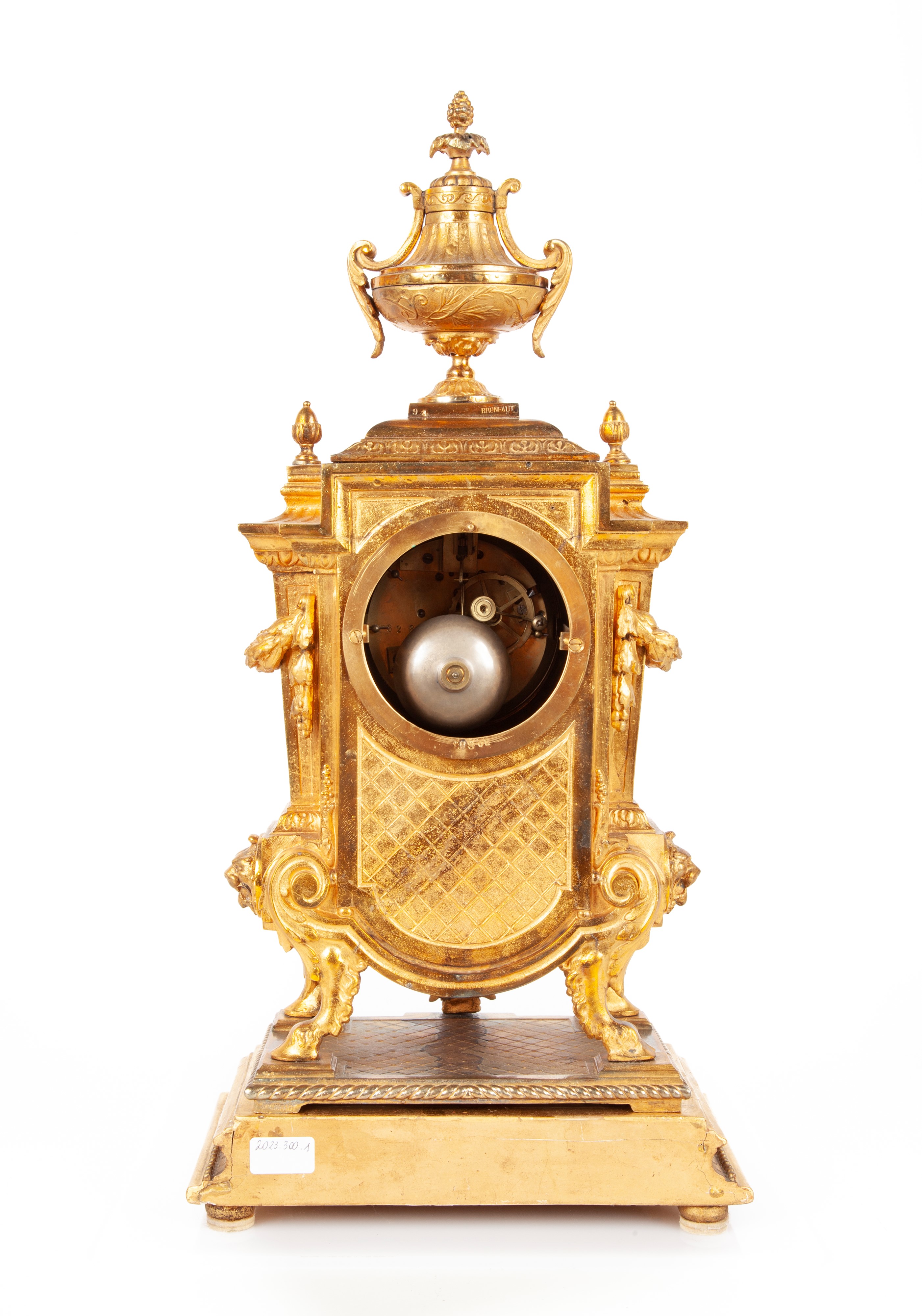 Orologio da tavolo in bronzo dorato d'epoca Napoleone III