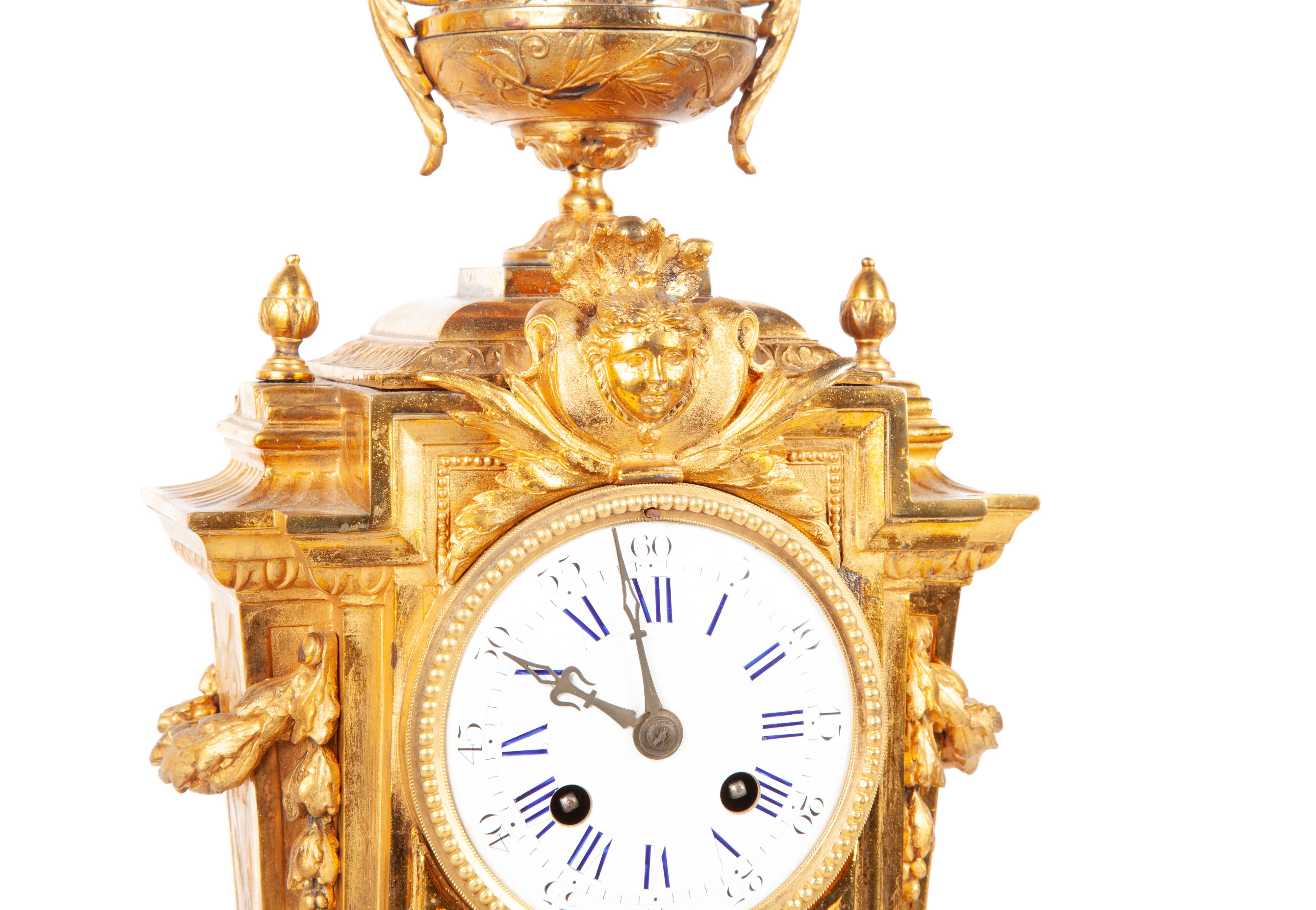 Orologio da tavolo in bronzo dorato d'epoca Napoleone III