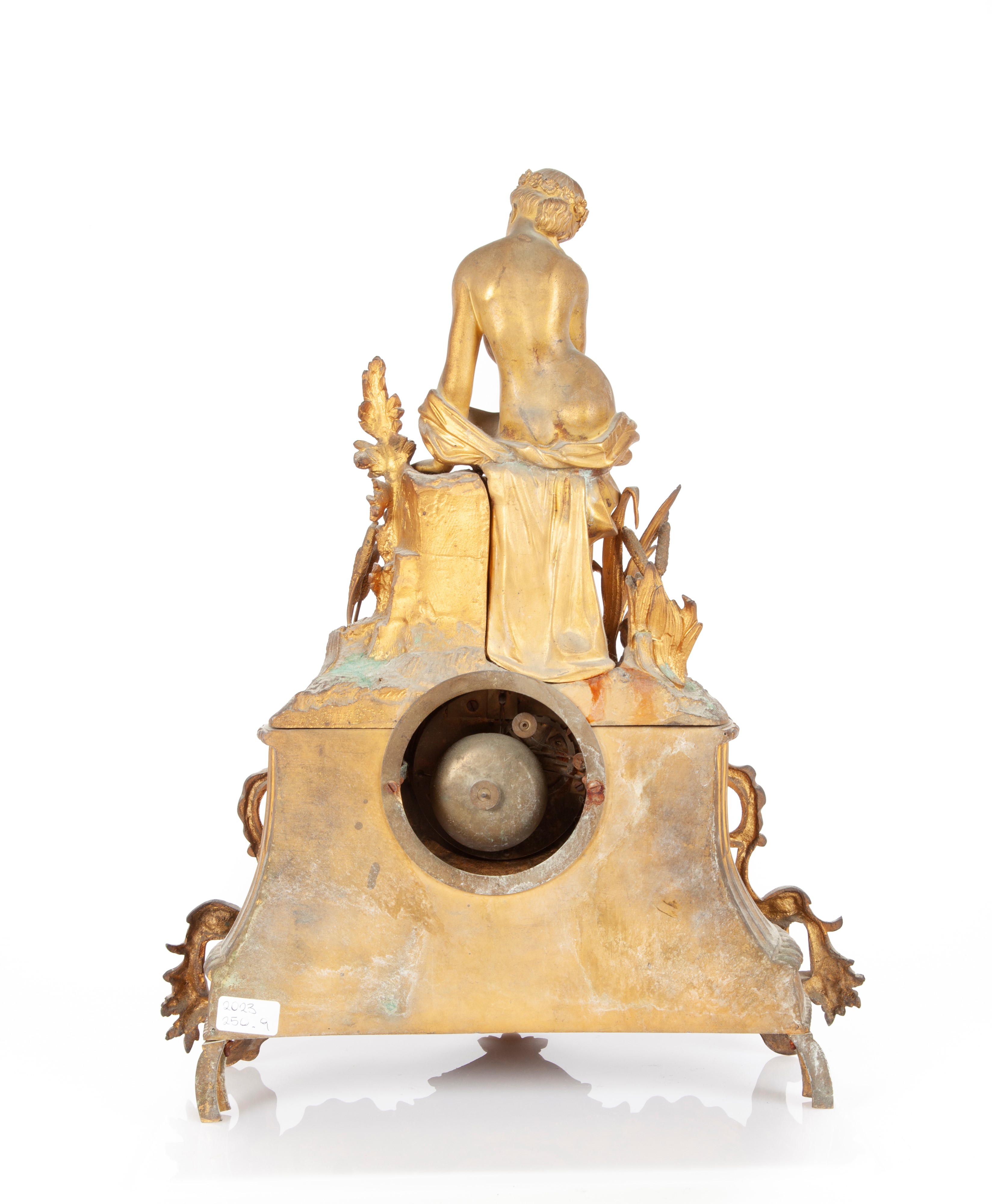 Orologio da Camino in Metallo Dorato, XIX Secolo