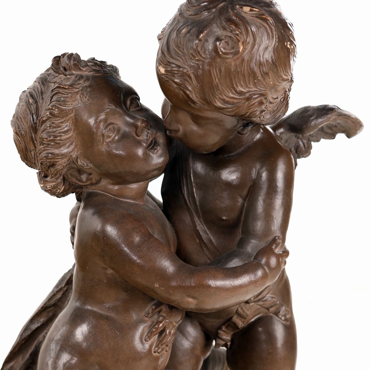 Gruppo in Terracotta con Amore e Psiche Dall'originale di Claude-augustin Cayot, Francia, XIX Sec...