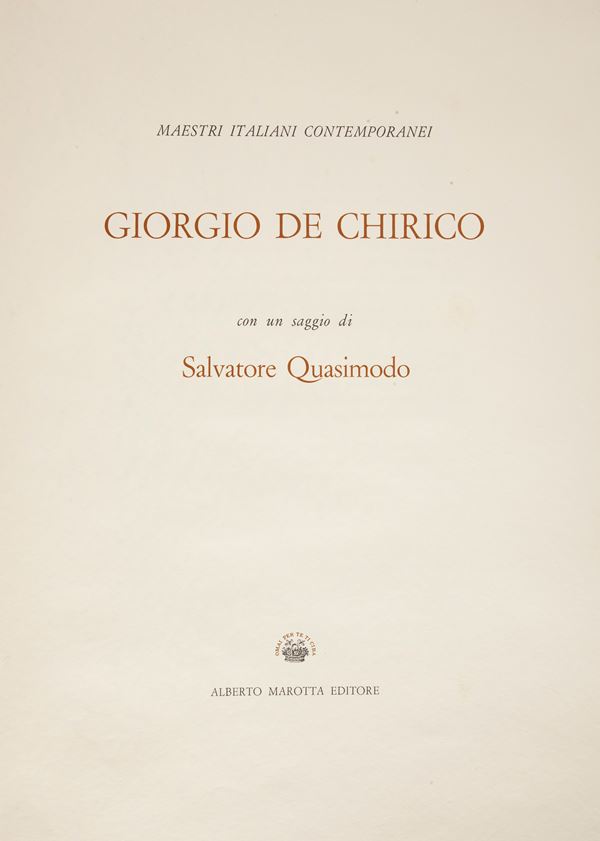 Giorgio De Chirico. Con un saggio di Salvatore Quasimodo