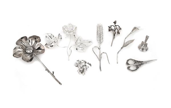 Otto miniature in argento  - Asta Argenti Antichi e da Collezione - Casa d'Aste Arcadia