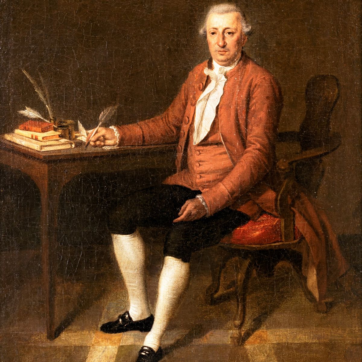 Scuola Tedesca del XVIII Secolo - Ritratto di Nobiluomo