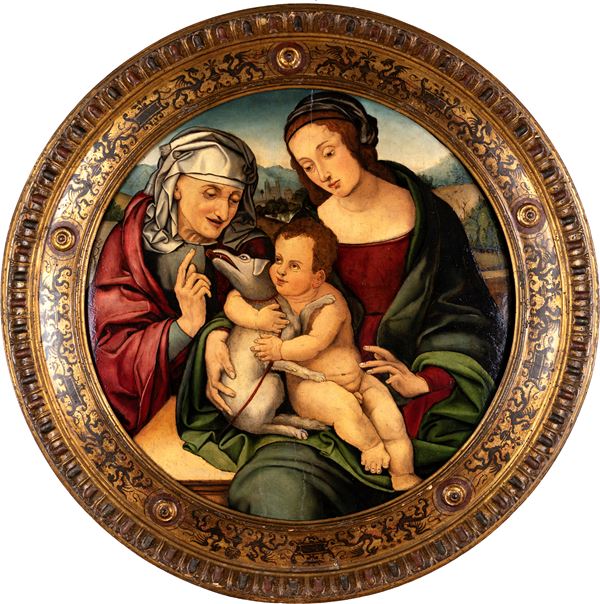 Maestro di Tavarnelle o dei Cassoni Campana - Madonna col Bambino e Sant'Anna