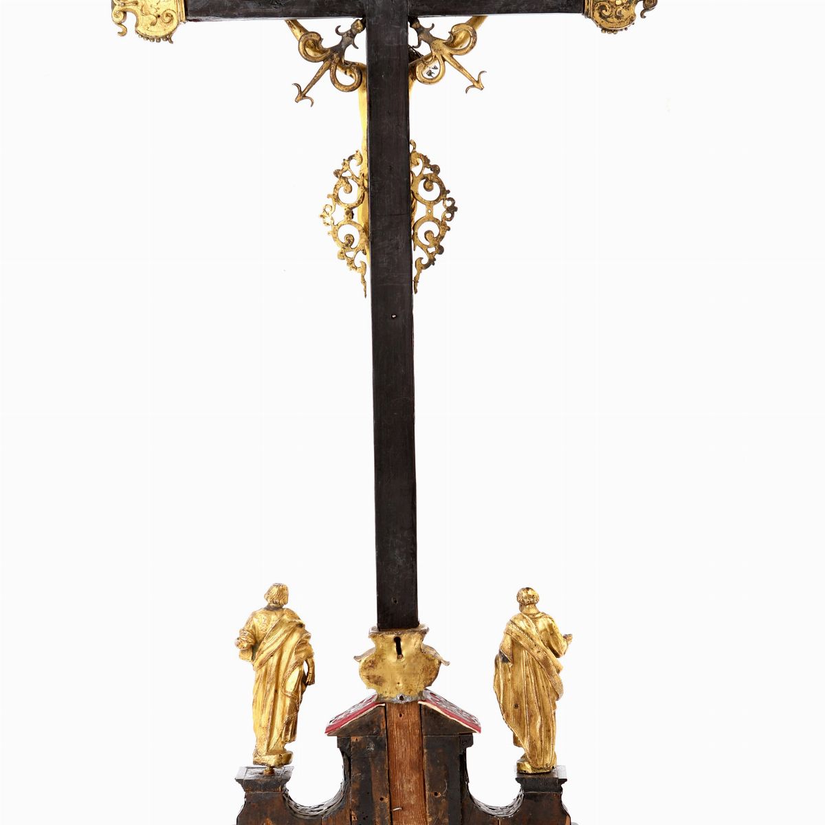Giovanni Francesco Susini (bottega Di) - Crocifisso da Altare in Bronzo Dorato, Rame Argentato e ...