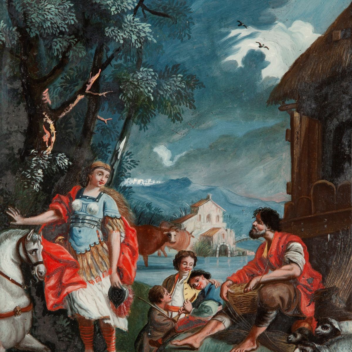Scuola Veneta del XVIII Secolo - A) David e Abigail B) Cavaliere e Pastori