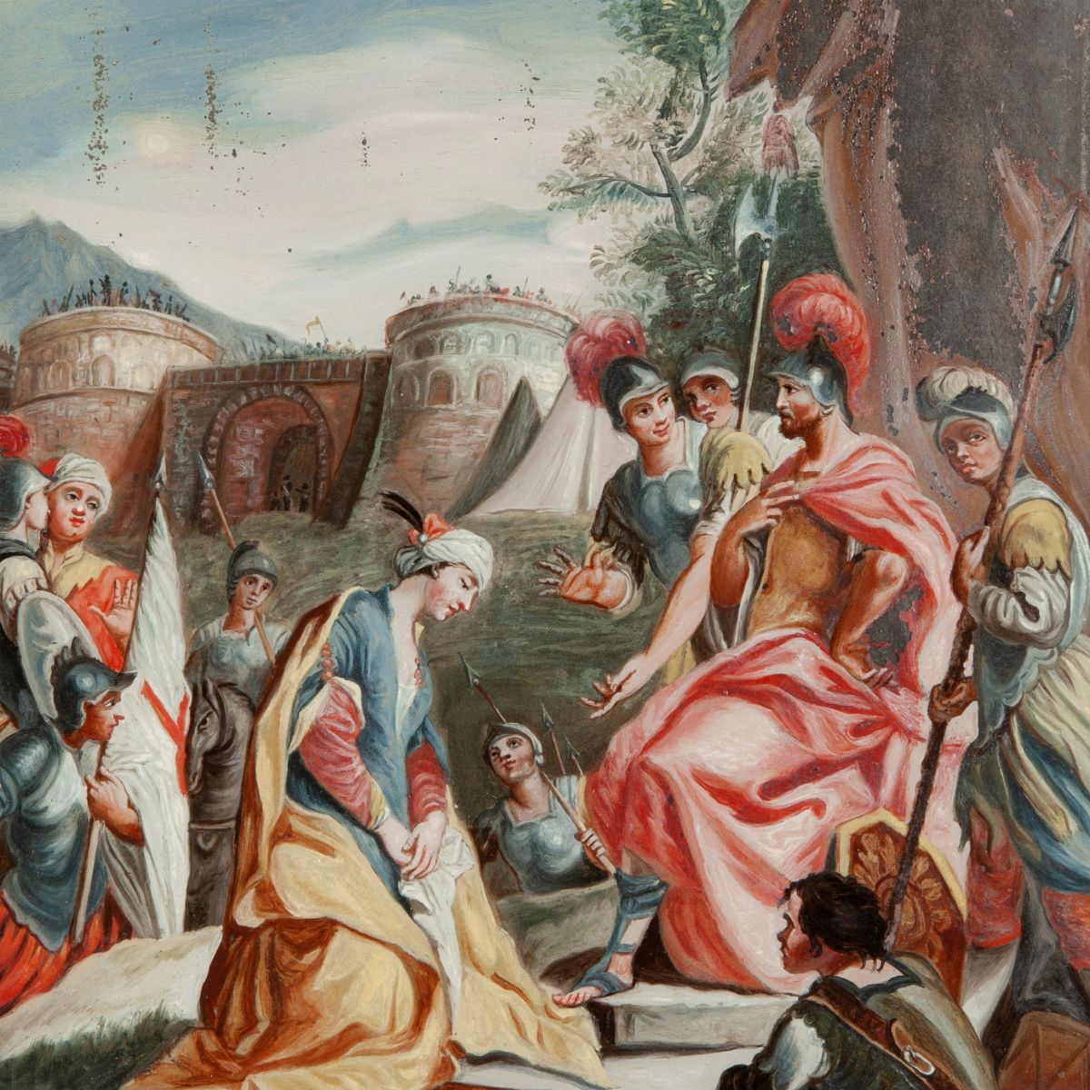 Scuola Veneta del XVIII Secolo - A) David e Abigail B) Cavaliere e Pastori