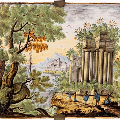 Mattonella in Maiolica Policroma, Castelli, XVIII Secolo