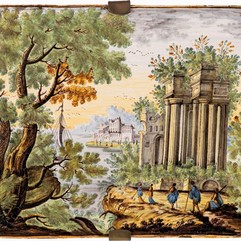 Mattonella in Maiolica Policroma, Castelli, XVIII Secolo