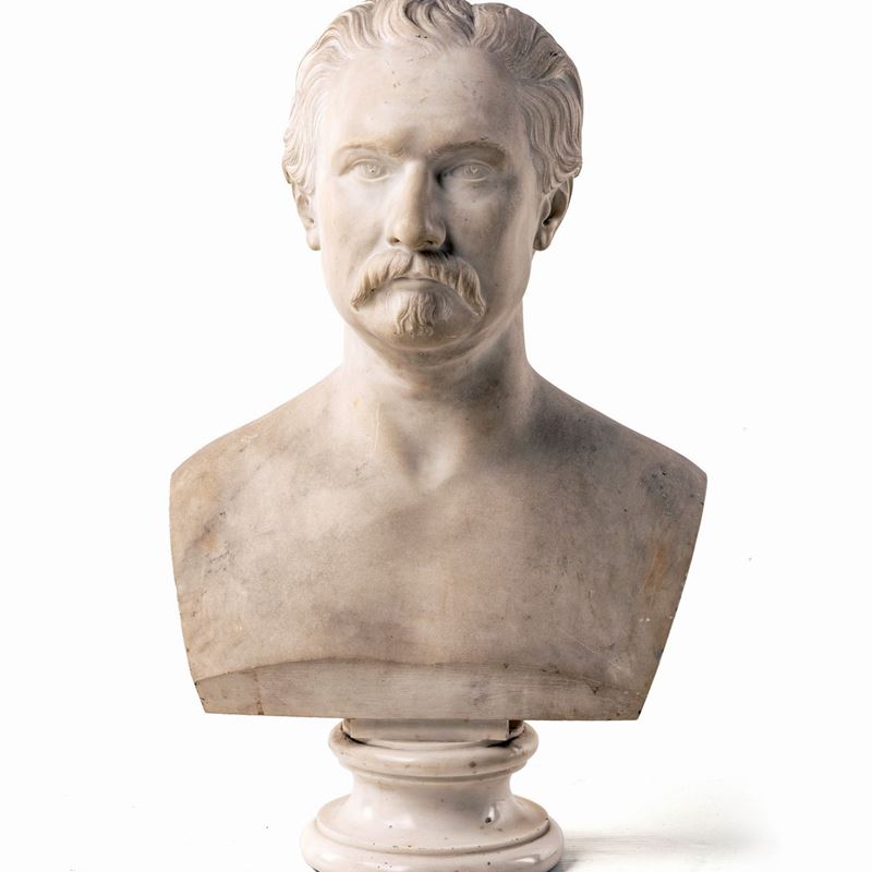 Luigi Bienaimé - Busto di Gentiluomo con Baffi