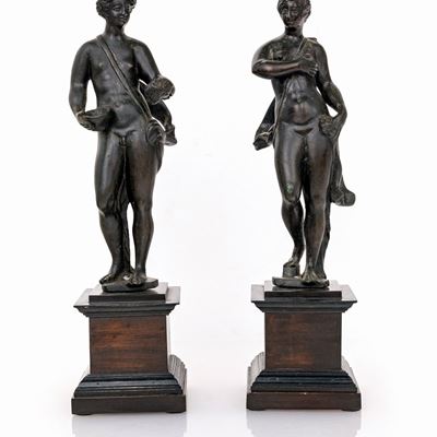 Due Sculture Dall'antico in Bronzo Brunito, XVII Secolo