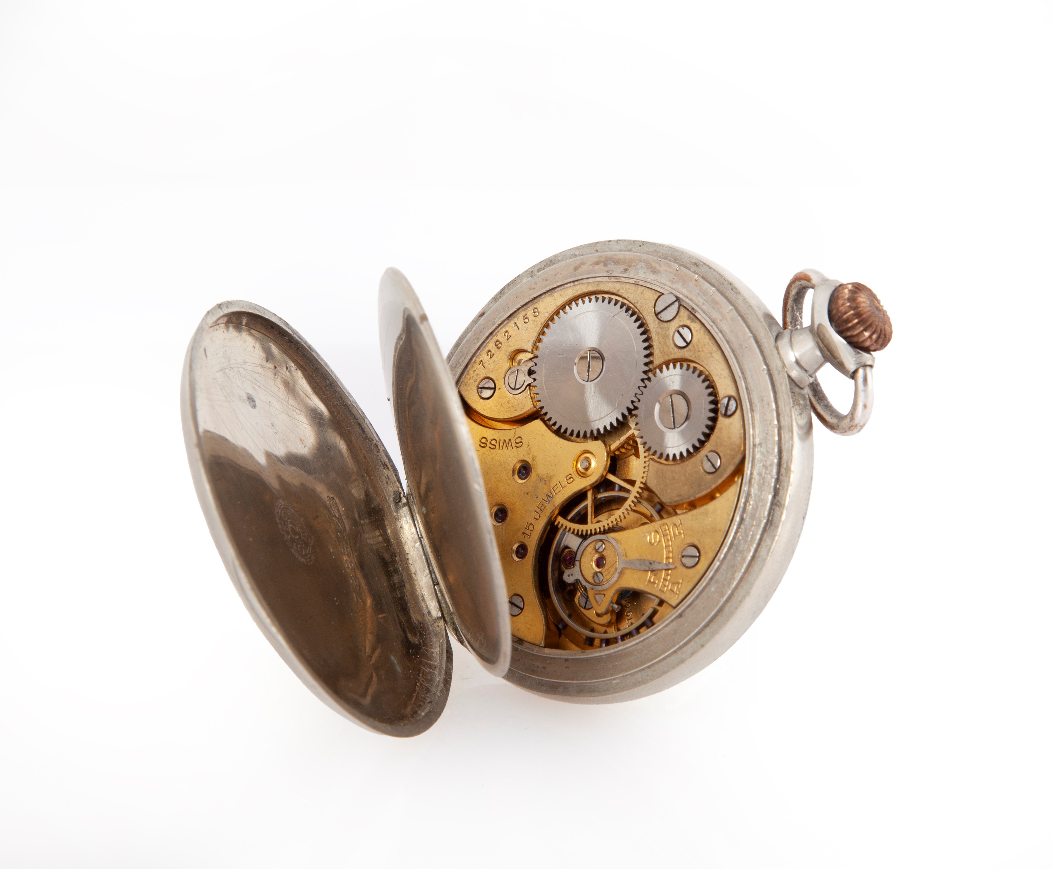 Omega - Orologio da Tasca da Uomo in Acciaio. Movimento con Scappamento Ad Ancora, Bilanciere con...