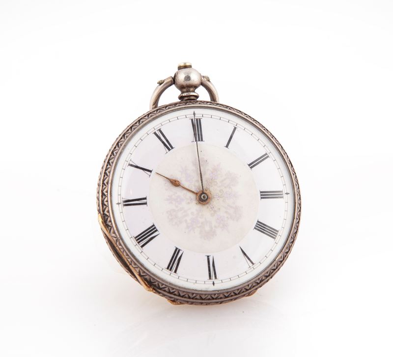 Anonimo - Orologio da Tasca da Uomo in Argento. Meccanismo con Scappamento a Cilindro, Bilanciere...