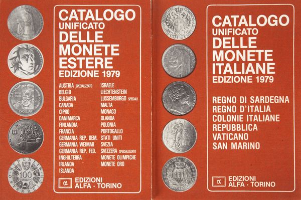 2 Cataloghi: Catalogo Unificato delle monete italiane 1979 - Catalogo Unificato delle monete estere 1979