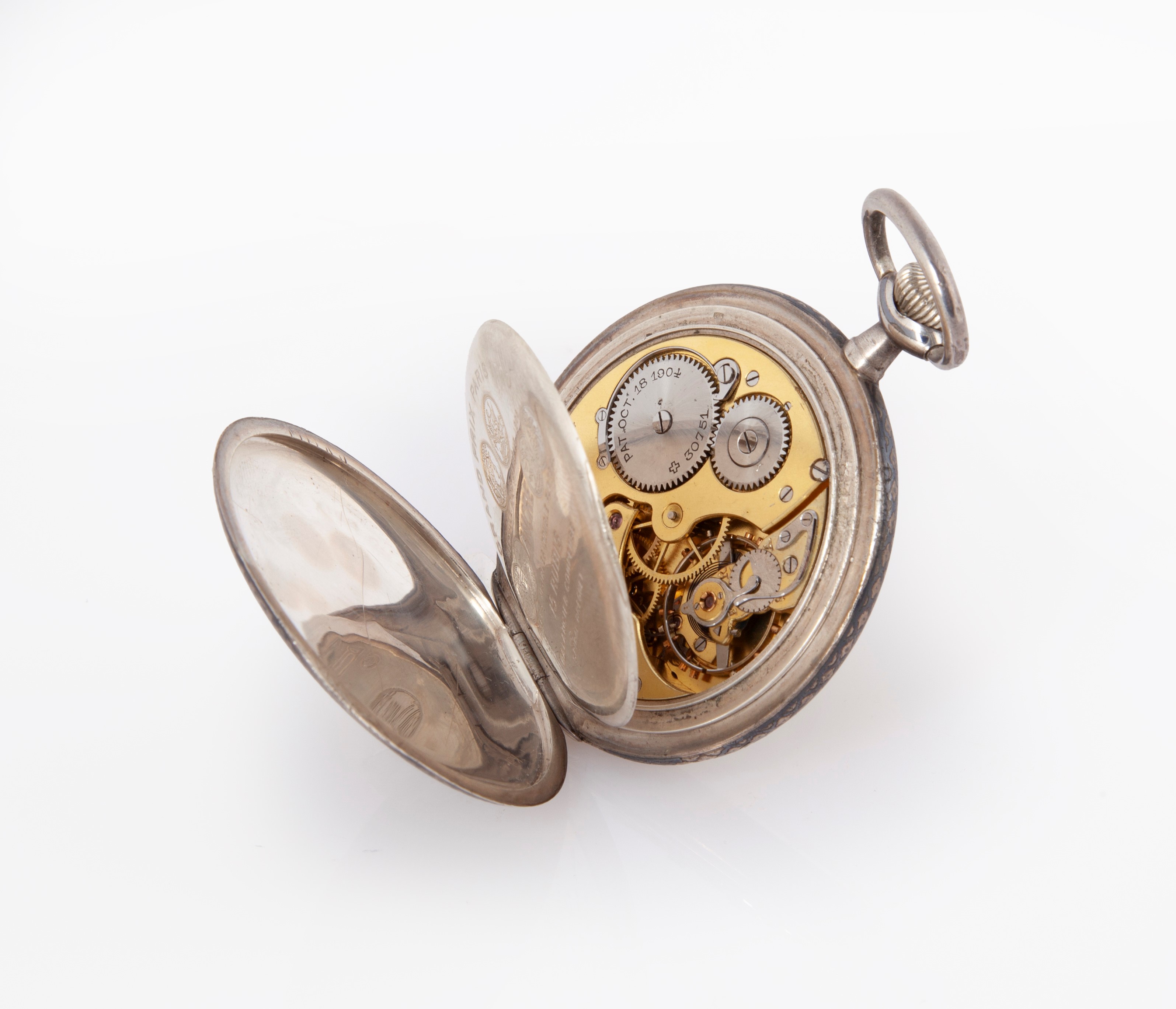 Zenith - Orologio da Tasca da Uomo in Argento 800/000 Niellato. Movimento con Scappamento Ad Anco...