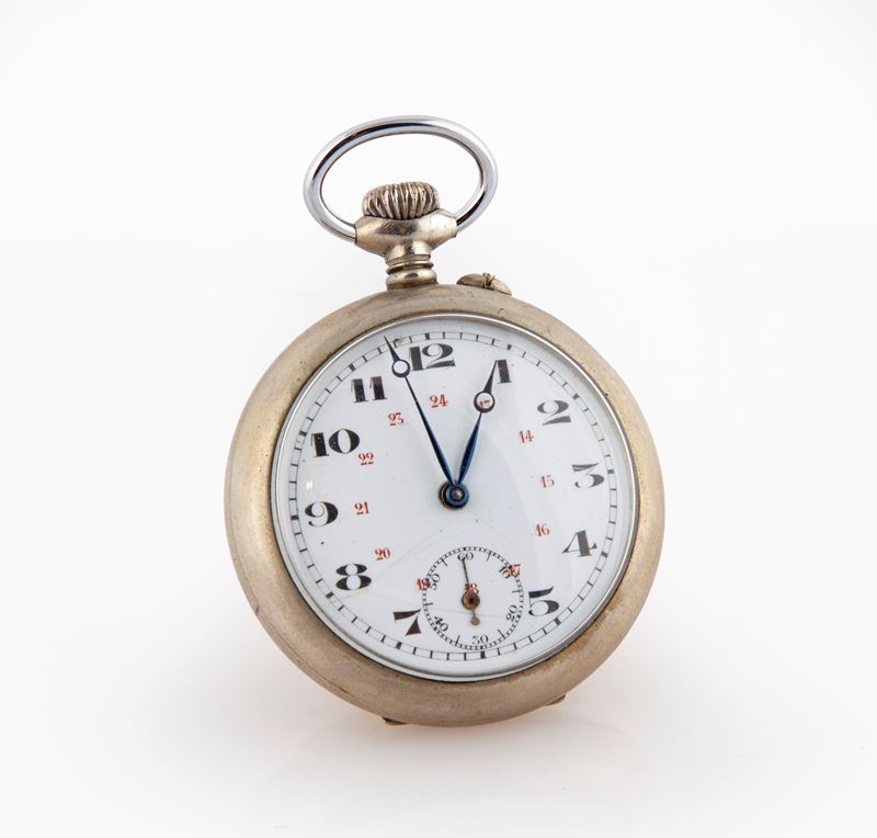 Anonimo - Orologio da Tasca da Uomo in Metallo Argentato. Meccanismo a Cilindro con Carica Remont...