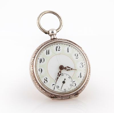 Anonimo - Orologio da Tasca da Uomo in Argento 800/000, con Movimento a Cilindro e Carica a Chiav...