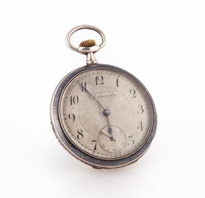 Anonimo - Orologio da Tasca da Uomo in Argento Niellato 800/000. Movimento con Scappamento Ad Anc...