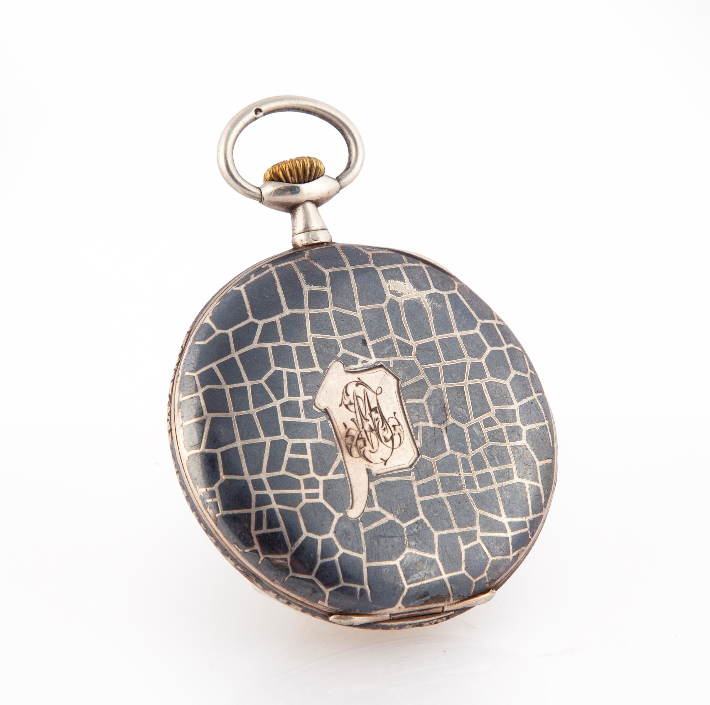 Anonimo - Orologio da Tasca da Uomo in Argento Niellato 800/000. Movimento con Scappamento Ad Anc...