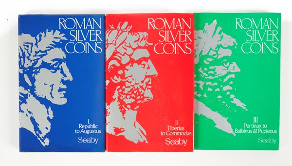 H. A. Seaby; David R. Sear e Robert Loosley  - Roman Silver Coins Volume I Republic to Augustus; Volume II Tiberius to Commodus; Volume III Pertinax to Balbinus & Pupienus.