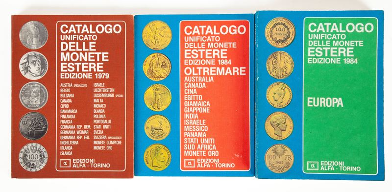 Alfa Edizioni, Cataloghi unificato di monete e francobolli (Europa 1984, Oltremare 1984 e 1979) c...