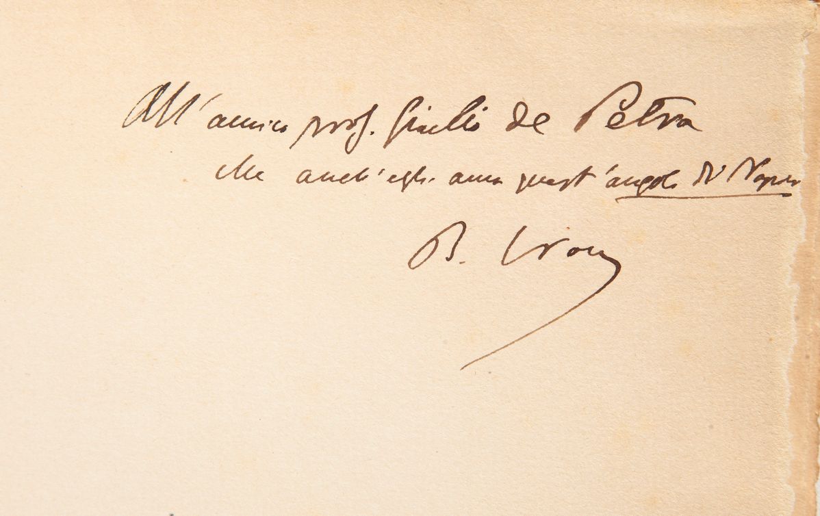Benedetto Croce - un Angolo di Napoli. Dedica Autografa al Professor Giulio De Petra ("che Anch'e...