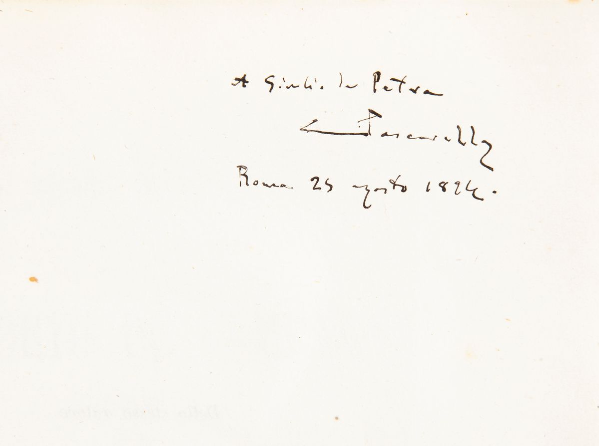 Cesare Pascarella - Er Morto De Campagna e la Serenata. Sonetti. Autografo a Giulio De Petra 25 A...