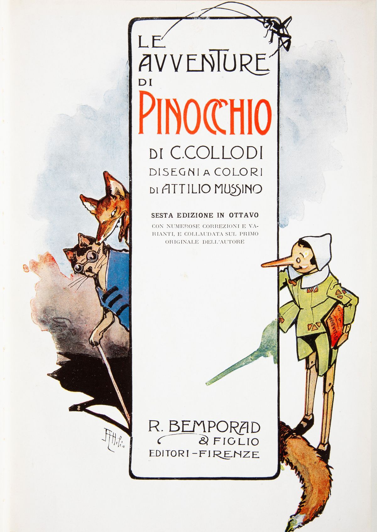 2 Libri per Ragazzi: Carlo Collodi- le Avventure di Pinocchio Disegni a Colori di Attilio Mussino...