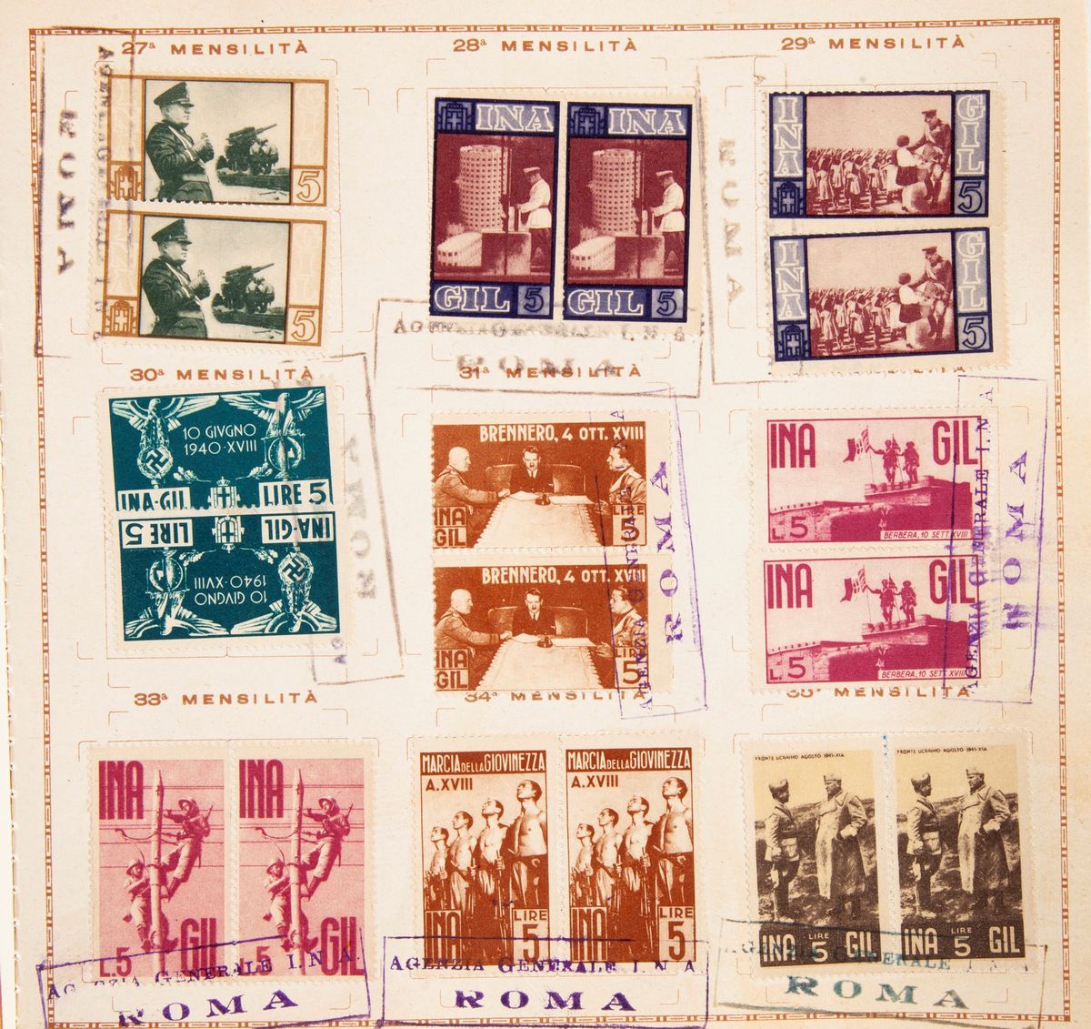 Istituto Nazionale delle Assicurazioni - Polizza del Balilla 1938. Completa di Polizza ed Album c...