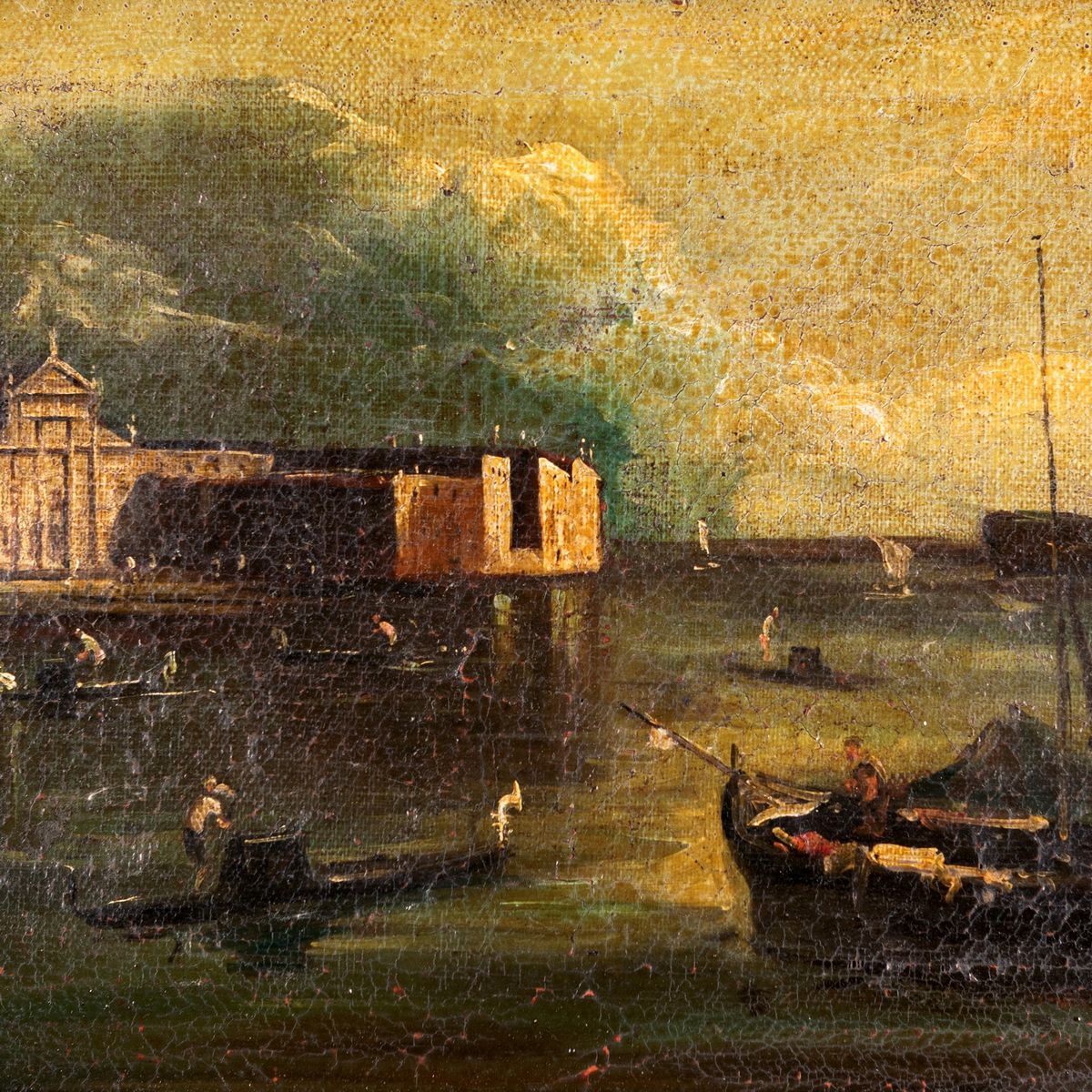 Pittore Fine del XVIII Secolo - Due Vedute di Venezia