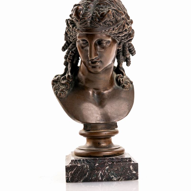 Achille Collas - Busto di Arianna in Bronzo Brunito, Fonderia Ferdinand Barbedienne, Seconda Metà...