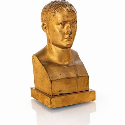 Piccolo Busto di Napoleone in Bronzo Dorato, da Antonio Canova