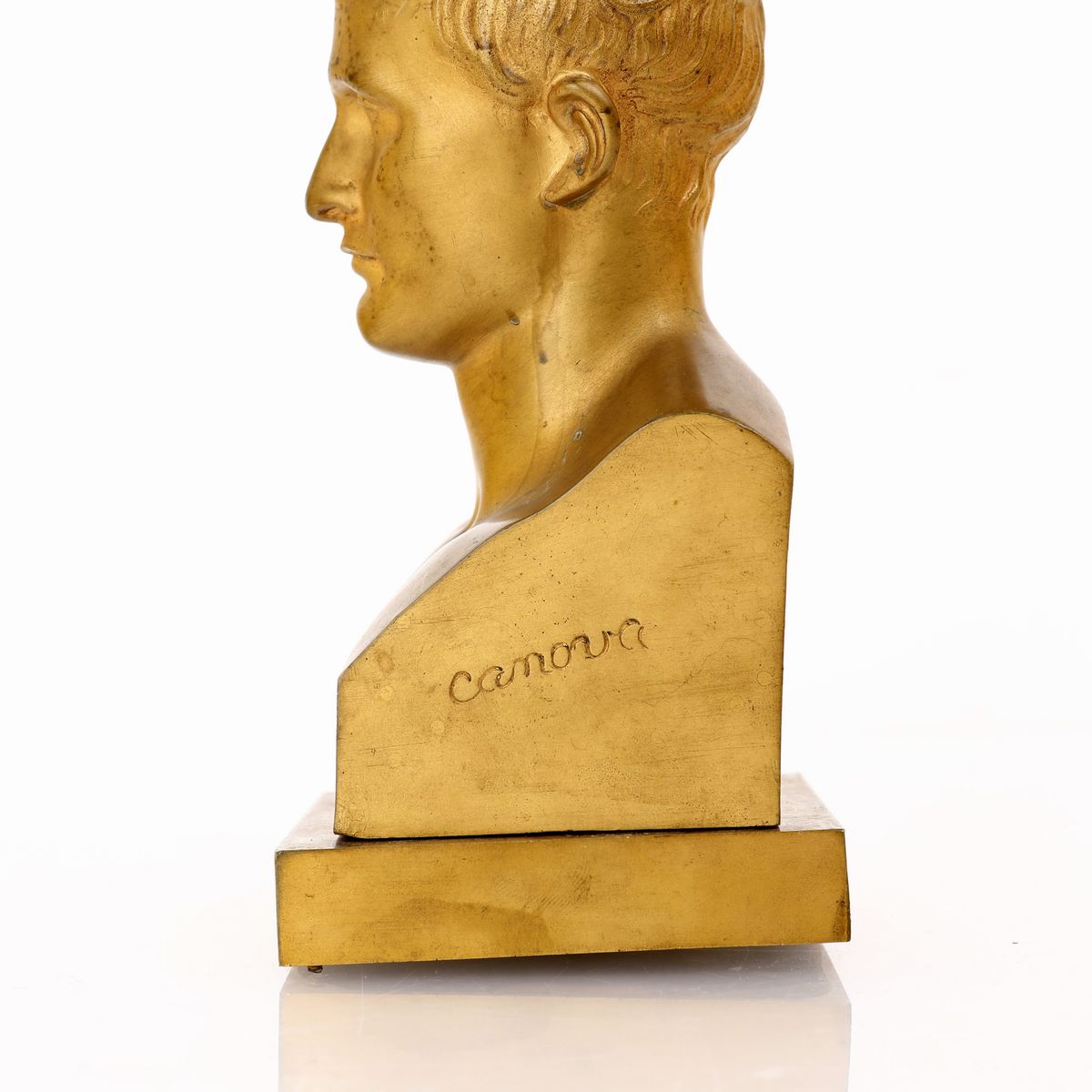 Piccolo Busto di Napoleone in Bronzo Dorato, da Antonio Canova