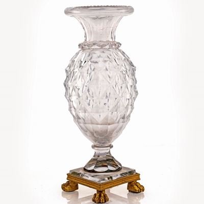 Vasetto in Cristallo e Bronzo Dorato, Francia, XIX Secolo