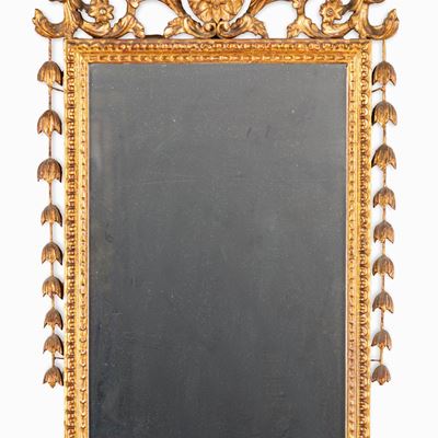 Specchiera in Legno Intagliato e Dorato, XIX Secolo