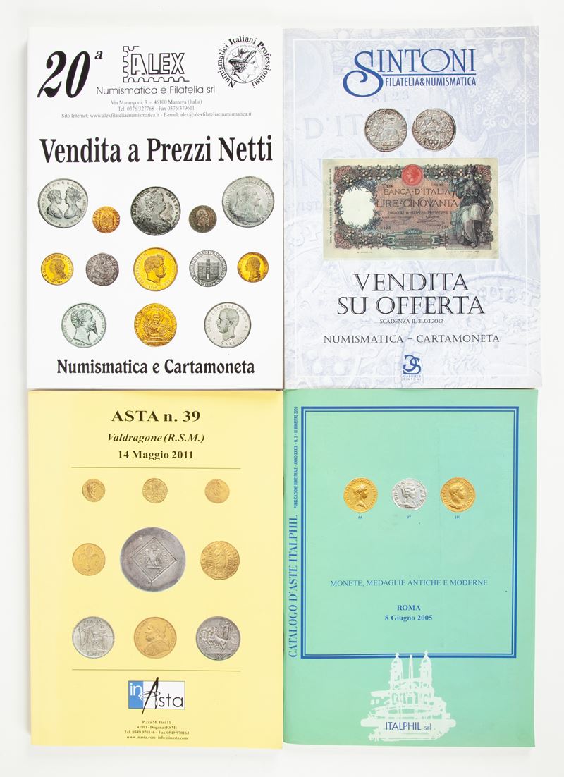 Cataloghi d’asta numismatici e affini, raccolta editoriale