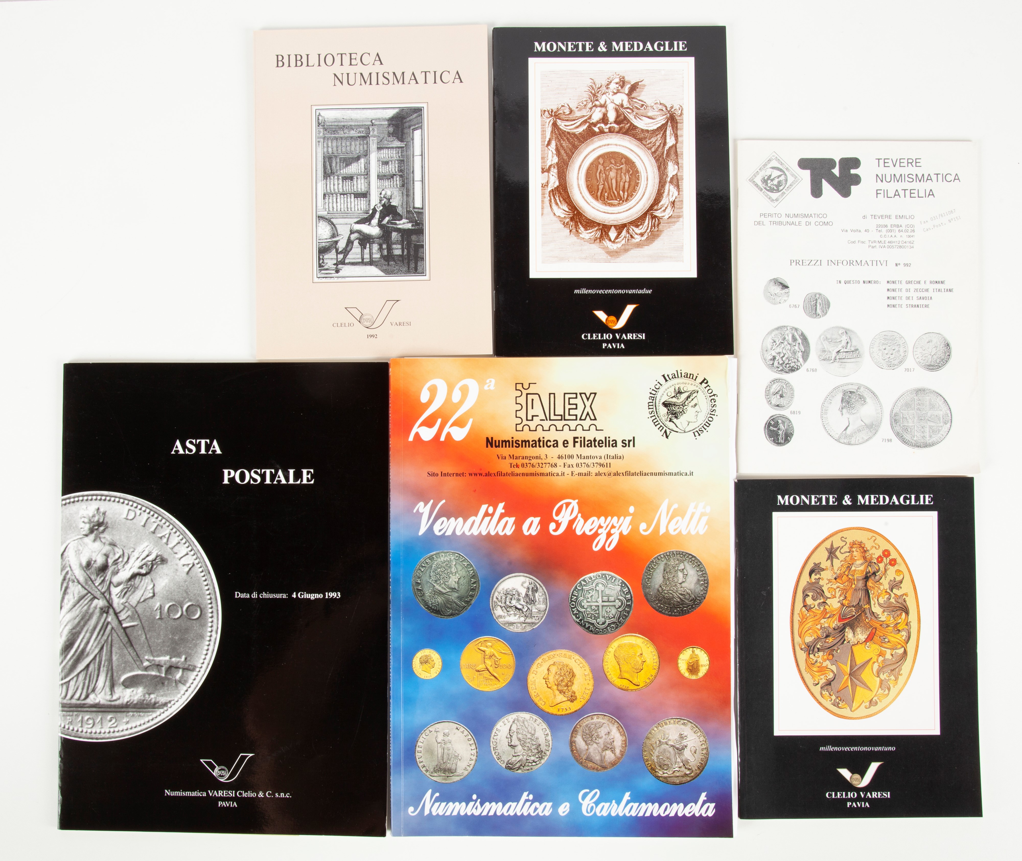 Cataloghi d’asta numismatici e affini, raccolta editoriale