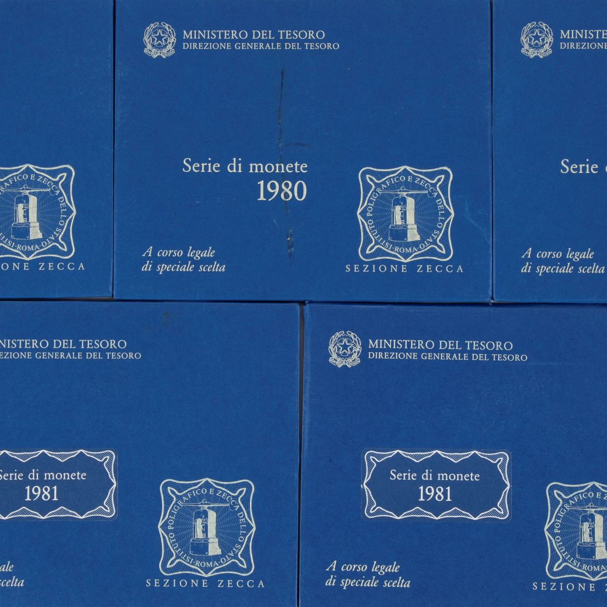 Lotto 5 Serie Divisionali Annuali 1980 (3); 1981 (2) Repubblica Italiana