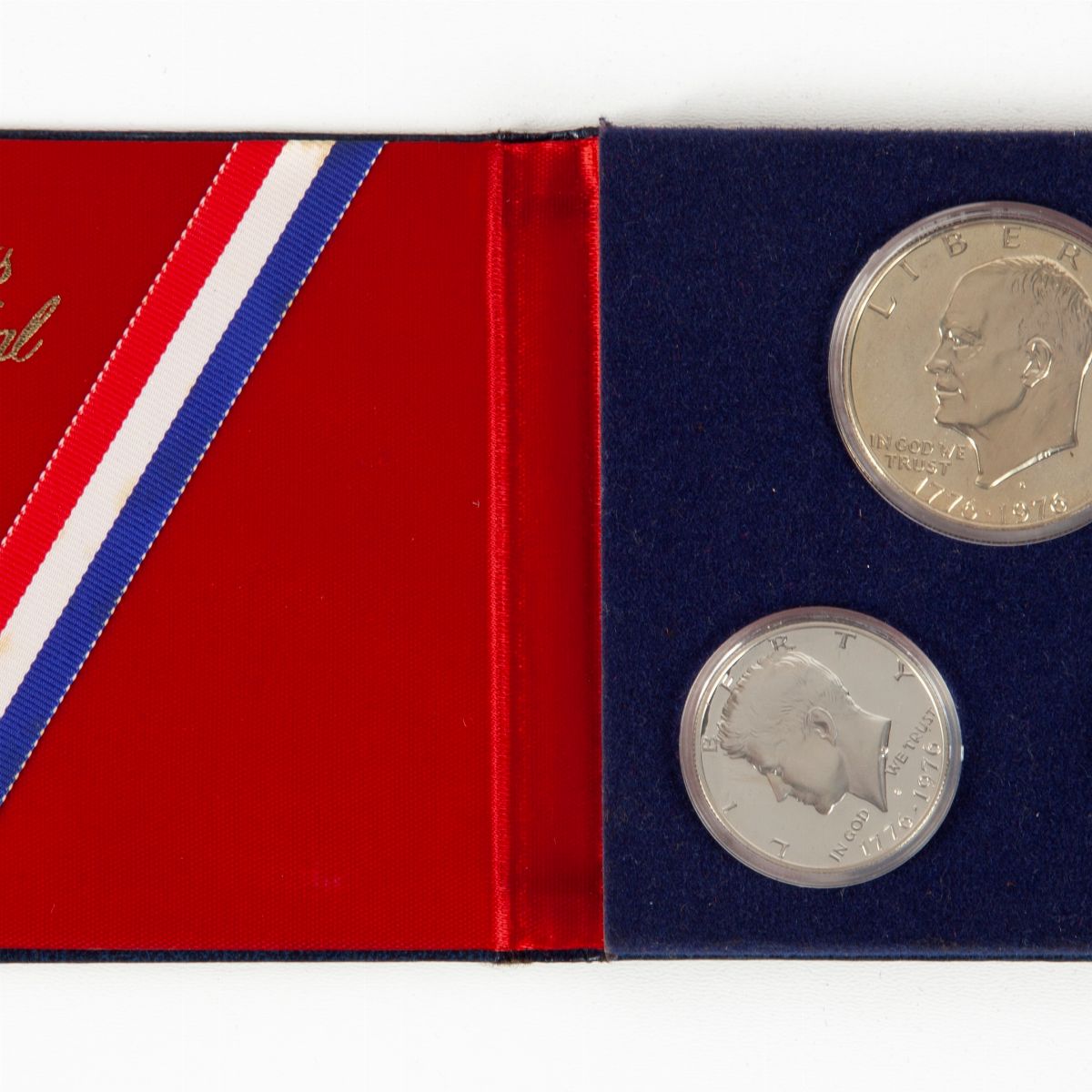 Lotto 4 Monete Usa: Bicentennial Silver Proof Set 1 Dollaro, 1/2 Dollaro, 1/4 Dollaro 1976; 1 Dol...