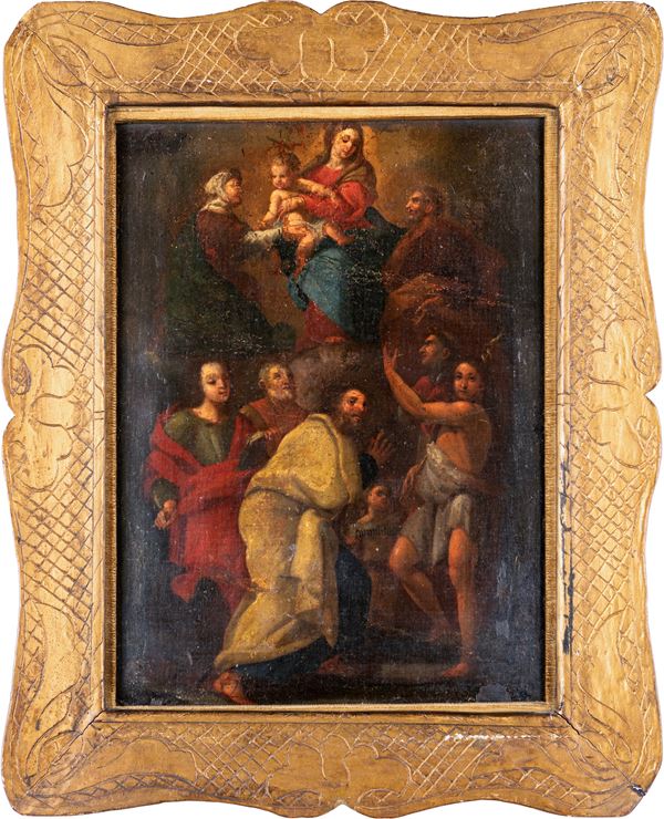 Scuola Romana del XVIII secolo - Madonna con Gesù e Santi