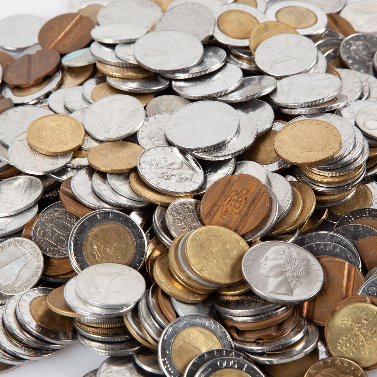 Lotto Monete di Metallo Vile (1, 2, 5, 10, 20, 50 e 100 Lire) Repubblica Italiana