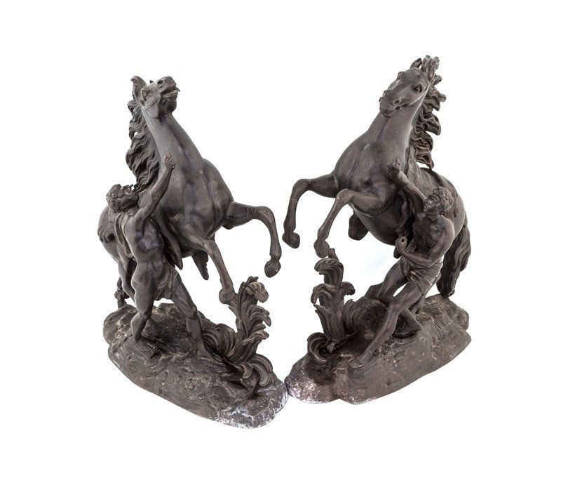 Coppia di Sculture in Bronzo "cavalli"